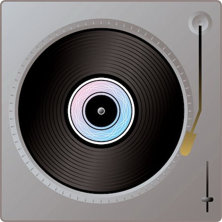 An illustration of a record player in silver metal Stockbilder - Microstock & Abonnement, Bildnummer: 400-03915856