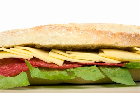 simsearch:600-03178896,k - salami sandwich on wooden surface whit farmhousel bread Stockbilder - Microstock & Abonnement, Bildnummer: 400-03915952