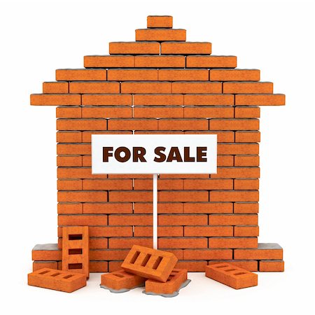 settled - flat wall from a brick with cement for sale 3d model Stock Photo - Budget Royalty-Free & Subscription, Code: 400-03916586