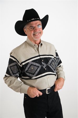 pblscooter (artist) - Cowboy with big smile and black hat, friendly and personable Stock Photo - Budget Royalty-Free & Subscription, Code: 400-03916971