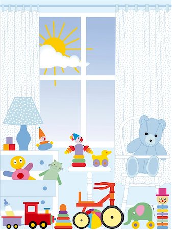 Baby boy room with toys Foto de stock - Super Valor sin royalties y Suscripción, Código: 400-03917274