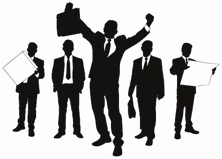 simsearch:400-03911285,k - Vector silhouettes of business people Stock Photo - Budget Royalty-Free & Subscription, Code: 400-03917397