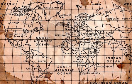 simsearch:696-03398260,k - Hi resolution image of the World Map on a grungy Background Stock Photo - Budget Royalty-Free & Subscription, Code: 400-03917393