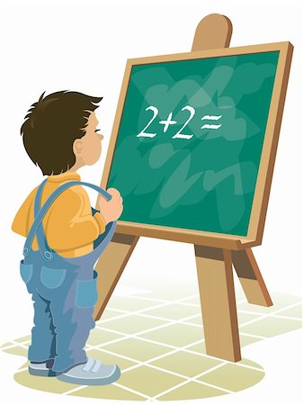 simsearch:614-07145702,k - Young boy is standing in front of blackboard. Stock Photo - Budget Royalty-Free & Subscription, Code: 400-03918682
