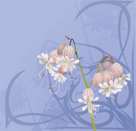 elegant swirl vector accents - A beautiful flower background with art nouveau swirls. Foto de stock - Super Valor sin royalties y Suscripción, Código: 400-03918968