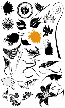 floral tattoo - Ornament illustrations and design elements Photographie de stock - Aubaine LD & Abonnement, Code: 400-03919673