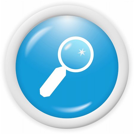 private detective - 3d blue magnifying glass icon -  computer generated clipart Stock Photo - Budget Royalty-Free & Subscription, Code: 400-03919825