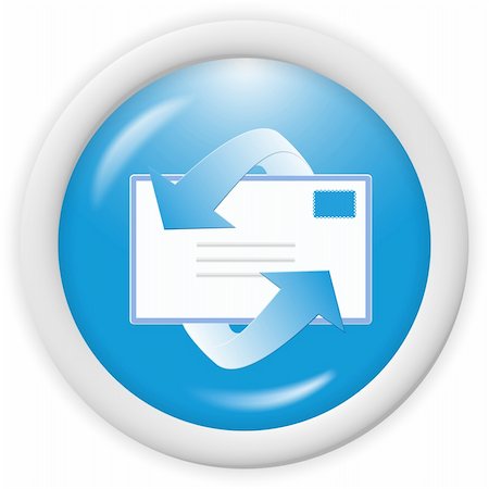 simsearch:700-05974043,k - 3d blue email icon sign - web design illustration Photographie de stock - Aubaine LD & Abonnement, Code: 400-03919821