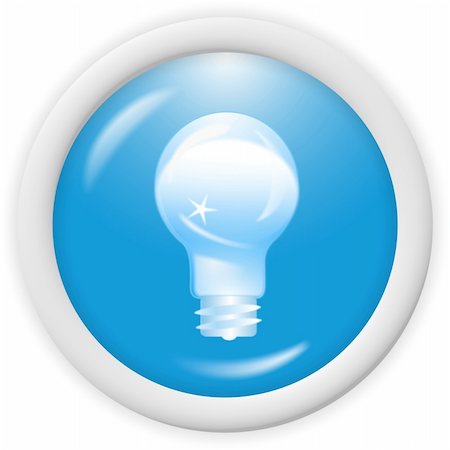 simsearch:400-03928538,k - 3d blue icon symbol - bulb, ideas concept - web design Stock Photo - Budget Royalty-Free & Subscription, Code: 400-03919832