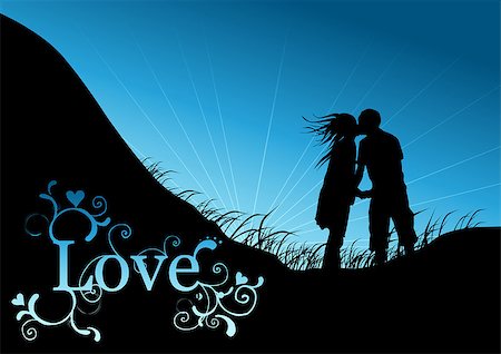 simsearch:400-05227851,k - A young Couple kissing with the word love. Fotografie stock - Microstock e Abbonamento, Codice: 400-03910144