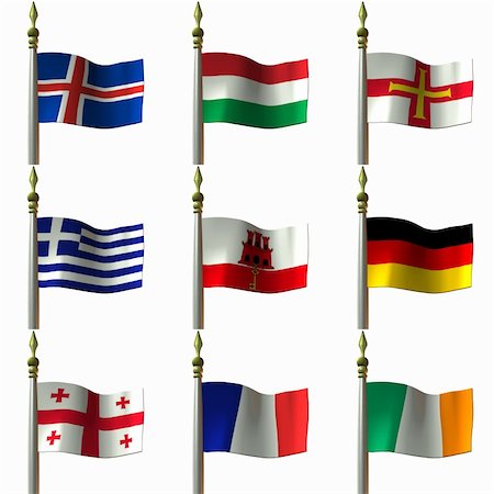 flag greece 3d - Flags of nations, provinces, principalites and other territories in the continent of Europe Stock Photo - Budget Royalty-Free & Subscription, Code: 400-03910699