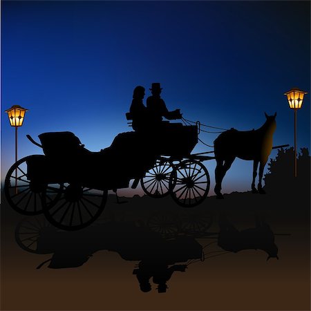 Carriage Silhouette B - High detailed and coloured vector illustration. Stock Photo - Budget Royalty-Free & Subscription, Code: 400-03910835