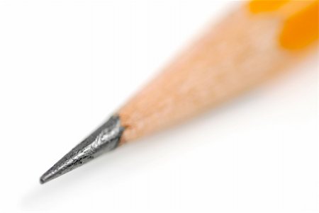 simsearch:400-03947012,k - Tip of a sharp pencil on white background, shallow dof Stock Photo - Budget Royalty-Free & Subscription, Code: 400-03911044