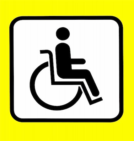 simsearch:696-03398860,k - a yellow pictogram sign for handicapped people Photographie de stock - Aubaine LD & Abonnement, Code: 400-03911155