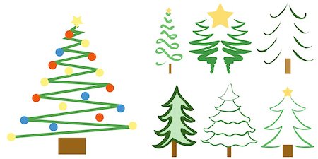 simsearch:625-00898472,k - A selection of christmas tree designs Photographie de stock - Aubaine LD & Abonnement, Code: 400-03911656