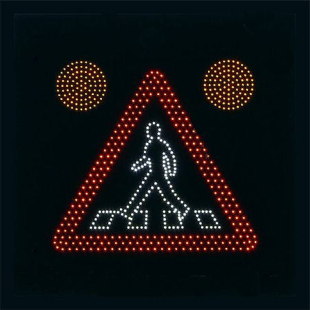 portrait of traffic sign warning for walking people Stock Photo - Budget Royalty-Free & Subscription, Code: 400-03912031