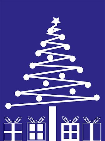 simsearch:625-00898472,k - Cartoon Christmas Tree and Presents Photographie de stock - Aubaine LD & Abonnement, Code: 400-03912306
