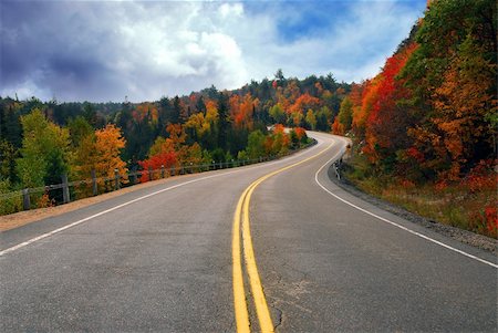 Fall scenic highway in northern Ontario, Canada Stock Photo - Budget Royalty-Free & Subscription, Code: 400-03912941