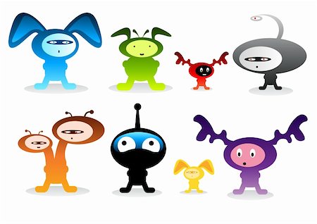 simsearch:400-07407480,k - Vector Monster creations - Strange and beautiful and...weird. Stockbilder - Microstock & Abonnement, Bildnummer: 400-03913214