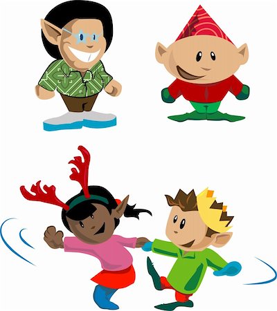 Elves and pixies having holiday fun Stock Photo - Budget Royalty-Free & Subscription, Code: 400-03913247