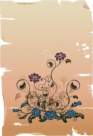 A Floral design element on parchment. Photographie de stock - Aubaine LD & Abonnement, Code: 400-03913259