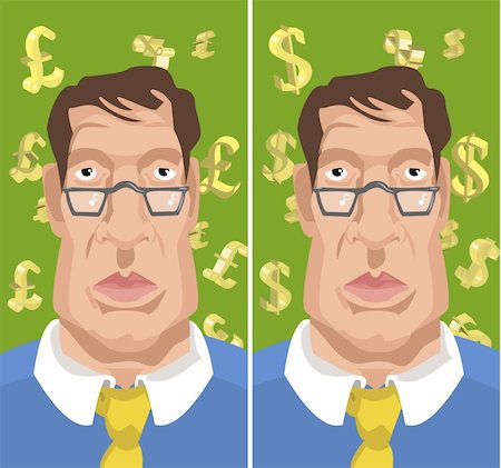 business man with dollars or ponds behind him. pound and dollar symbols on separate layers rather than side by side. Stock Photo - Budget Royalty-Free & Subscription, Code: 400-03913293
