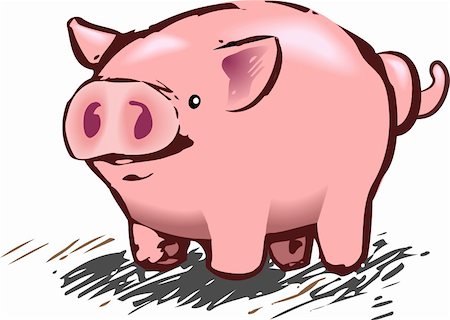 scrofa - A cute piggy pig in a rough and ready style! No meshes used, all blends or gradients. Fotografie stock - Microstock e Abbonamento, Codice: 400-03913302