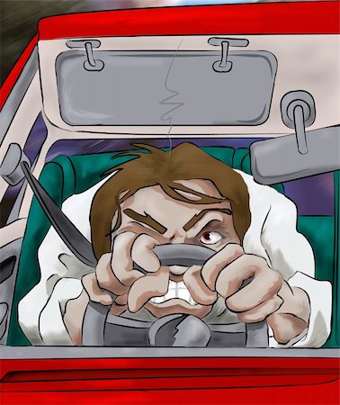 Road rage An angry motorist Stock Photo - Budget Royalty-Free & Subscription, Code: 400-03913315