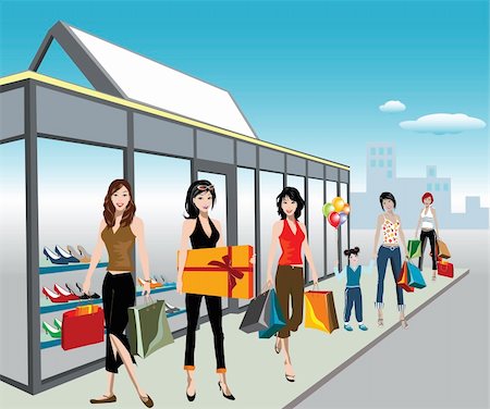 simsearch:400-04432976,k - detailed illustration of shopping Stockbilder - Microstock & Abonnement, Bildnummer: 400-03913560