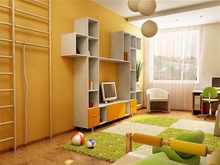 simsearch:400-04623620,k - 3d interior of the children's room Fotografie stock - Microstock e Abbonamento, Codice: 400-03913698