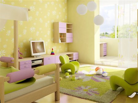 simsearch:400-04623620,k - 3d interior of the children's room Fotografie stock - Microstock e Abbonamento, Codice: 400-03913841