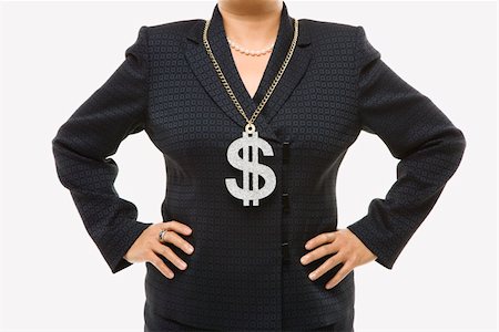 filipina businesswoman - Close-up of Filipino middle-aged businesswoman wearing chain necklace with oversized dollar sign. Stock Photo - Budget Royalty-Free & Subscription, Code: 400-03924352
