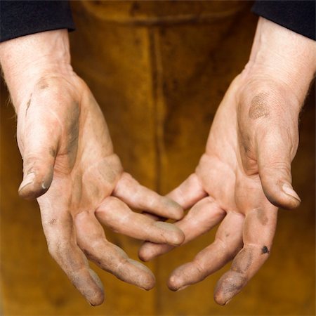Dirty caucasian male metalmith's hands. Stock Photo - Budget Royalty-Free & Subscription, Code: 400-03924733