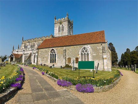 stratford upon avon - wootten wawen church atratford-upon-avon saxon church oldest in warwickshire with blank sign Stock Photo - Budget Royalty-Free & Subscription, Code: 400-03924795