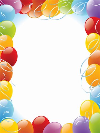 simsearch:400-04713054,k - Balloons frame decoration ready for posters and cards Photographie de stock - Aubaine LD & Abonnement, Code: 400-03924811