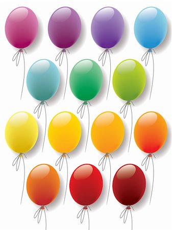 simsearch:400-04285786,k - Balloons colorful collection ready for designs and decorations Foto de stock - Super Valor sin royalties y Suscripción, Código: 400-03924812