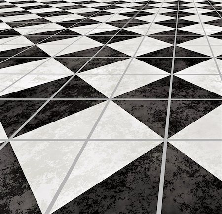 patterned tiled floor - large image of checkered marble floor going off into the distance Stock Photo - Budget Royalty-Free & Subscription, Code: 400-03925367