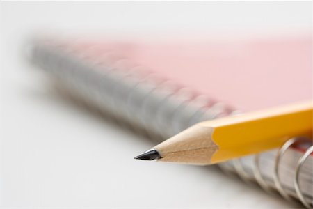 simsearch:400-03926032,k - Close up of pencil on top of spiral bound notebook. Stock Photo - Budget Royalty-Free & Subscription, Code: 400-03926066