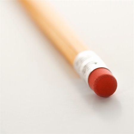 simsearch:400-04451935,k - Selective focus of eraser on a pencil. Fotografie stock - Microstock e Abbonamento, Codice: 400-03926085