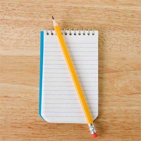 simsearch:400-03926032,k - Pencil on top of open spiral bound notepad. Stock Photo - Budget Royalty-Free & Subscription, Code: 400-03926091