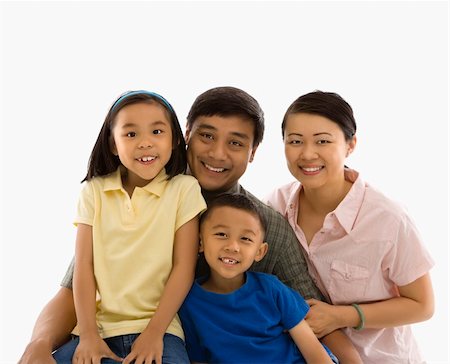 filipina mother daughter - Asian family portrait against white background. Photographie de stock - Aubaine LD & Abonnement, Code: 400-03926482
