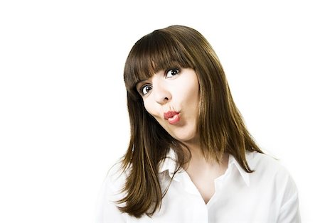 simsearch:400-07054885,k - Portrait of a young beautiful woman kissing Stockbilder - Microstock & Abonnement, Bildnummer: 400-03927204