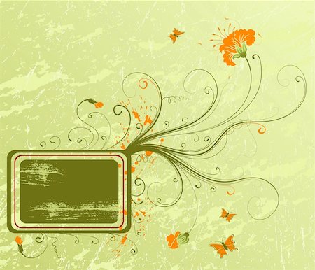 simsearch:400-03927326,k - Grunge paint flower background with butterfly, element for design, vector illustration Stock Photo - Budget Royalty-Free & Subscription, Code: 400-03927445