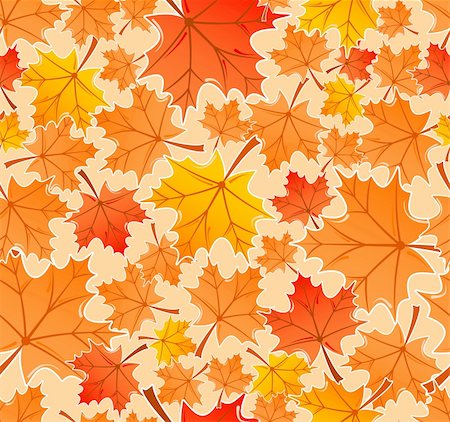 simsearch:400-04279579,k - Autumn leaves seamless pattern, element for design, vector illustration Stock Photo - Budget Royalty-Free & Subscription, Code: 400-03927457