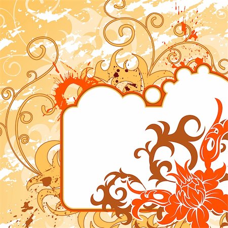 simsearch:400-03936343,k - Grunge paint flower background with frame, element for design, vector illustration Photographie de stock - Aubaine LD & Abonnement, Code: 400-03927458