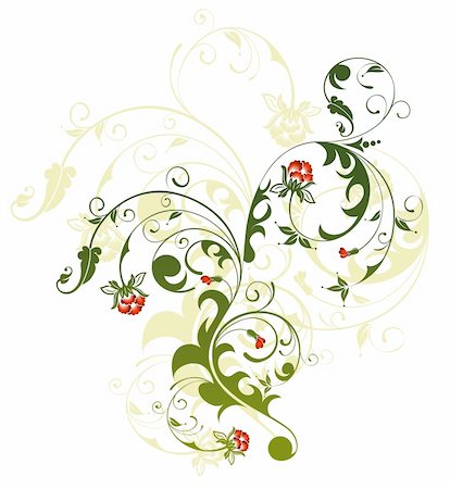 drawings of spring season - Abstract floral chaos, element for design, vector illustration Foto de stock - Super Valor sin royalties y Suscripción, Código: 400-03927452