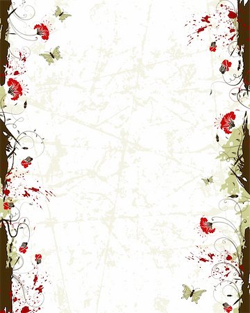 simsearch:400-03927320,k - Grunge paint flower background with butterfly, element for design, vector illustration Photographie de stock - Aubaine LD & Abonnement, Code: 400-03927470