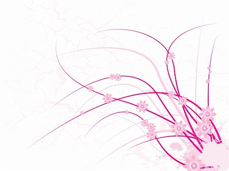 decorative flower ink drawings - floral abstract pink design with plenty of copy space Stock Photo - Budget Royalty-Free & Subscription, Code: 400-03927665