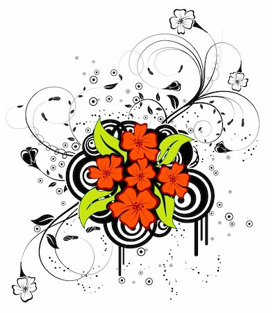 simsearch:614-06002309,k - Abstract floral chaos with circles, element for design, vector illustration Stockbilder - Microstock & Abonnement, Bildnummer: 400-03927803