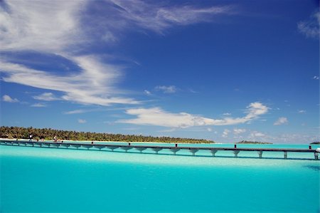 simsearch:400-05184992,k - footbridge over turquoise ocean on an maldivian island Stock Photo - Budget Royalty-Free & Subscription, Code: 400-03928483